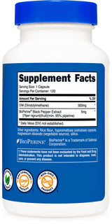 Nutricost DIM (Diindolylmethane) 300mg, 120 Capsules with BioPerine (2 Bottles)