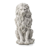 Glitzhome Guardian Sitting Lion Garden Statue MGO Outdoor Decoration, 20.75" H, White