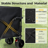 Collapsible Foldable Wagon Cart with Wheels 240L Capacity Folding Sports Wagons, 560LBS Load Large 3-in-1 Grocery Heavy Duty Carts for Sand, Beach, Camping, Fishing