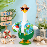 JcHrmers Summer Porch Goose Outfit Beach Porch Goose Clothes Fits 23" Cement Plastic Goose Statue for Outdoor Garden Yard Patio Lawn Art Decor (Hawaii)