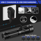 Esgofo Flashlights High Lumens 100000 Rechargeable, Super Bright Handheld LED Flash Light, Powerful Emergency Linternas, Waterproof, Long Lasting, for Hiking Camping Gift