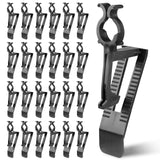 Universal Christmas Lights Shingle Clips, 100 Count All in One Gutter Clips, Shatterproof All Purpose for C7/E12, C9/E17, Mini String, Rope Lights, Christmas Decorations, Black