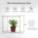 HBlife Mini Greenhouse for Indoor, Clear Stackable Green House with Magnetic Waterproof Door for Small Plants Nursery Germination and Display, Tabletop Portable Greenhouse, 14.1x8.6x10.6 Inch (1 Pack)