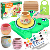 Pottery Wheel for Kids, Pottery Painting Craft Kit Sensory Toy Gift Girl 6+
