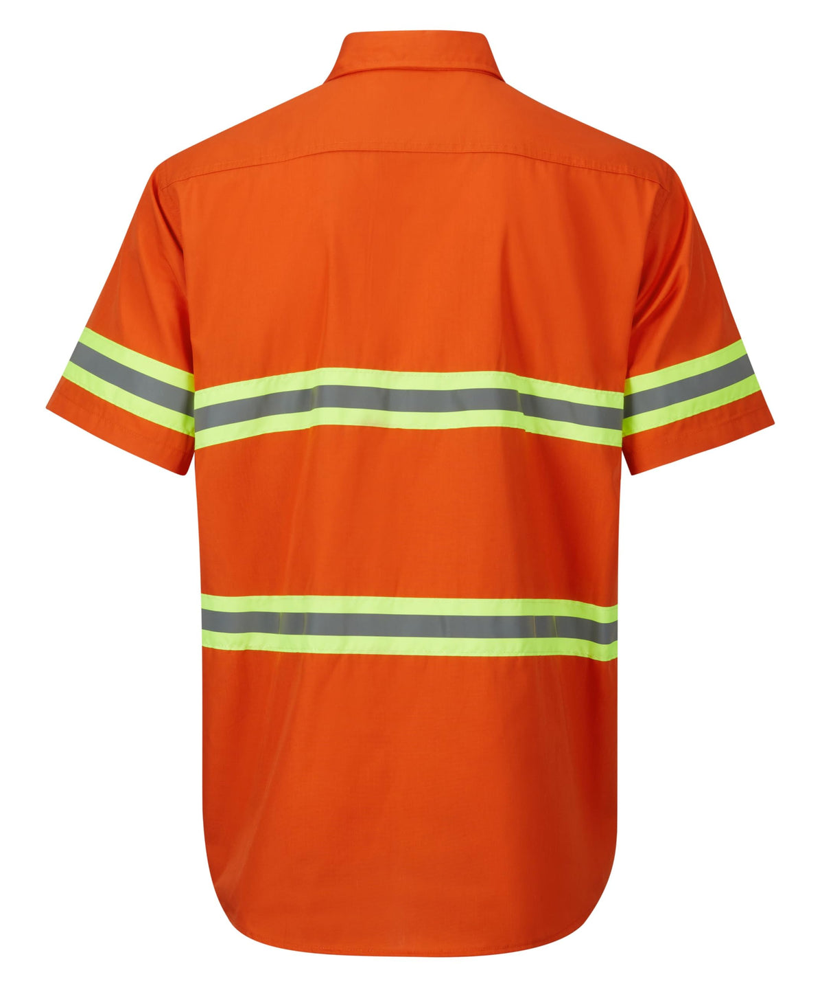 Ousafeve Class 3 Orange Hi Vis Button Up Safety Work Shirts for Men Reflective (Large, Orange_Short)