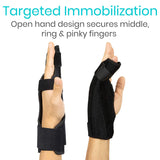 Vive Boxer Finger Splint Brace- Supports Pinky, Ring, Middle Metacarpals and Knuckles - Right or Left Adjustable Hand Brace - Straightening for Trigger Finger, Injury, Fracture, Broken, Tendonitis (7.75 inch)