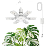 SANSI Hanging Grow Lights for Indoor Plants, 60W Hanging Plant Light with Timer, Adjustable 6-Panels, Full Spectrum, 4700LM, 4000K Daylight, Pendant Grow Light, 16.4FT Power Cord for Tall Large Plants