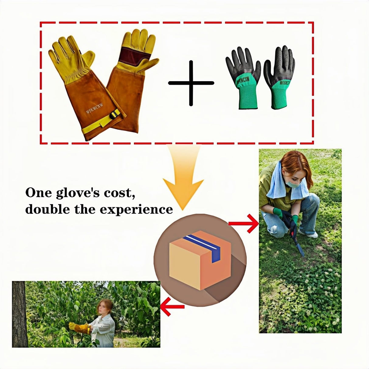 wfkwcxw Long Gardening Gloves, Yellow, Small