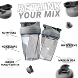 HELIMIX 1.5 Vortex Blender Shaker Bottle Holds Upto 20oz | No Blending Ball or Whisk | USA Made | Portable Pre Workout Whey Protein Drink Shaker Cup | Mixes Cocktails Smoothies Shakes | Top Rack Safe