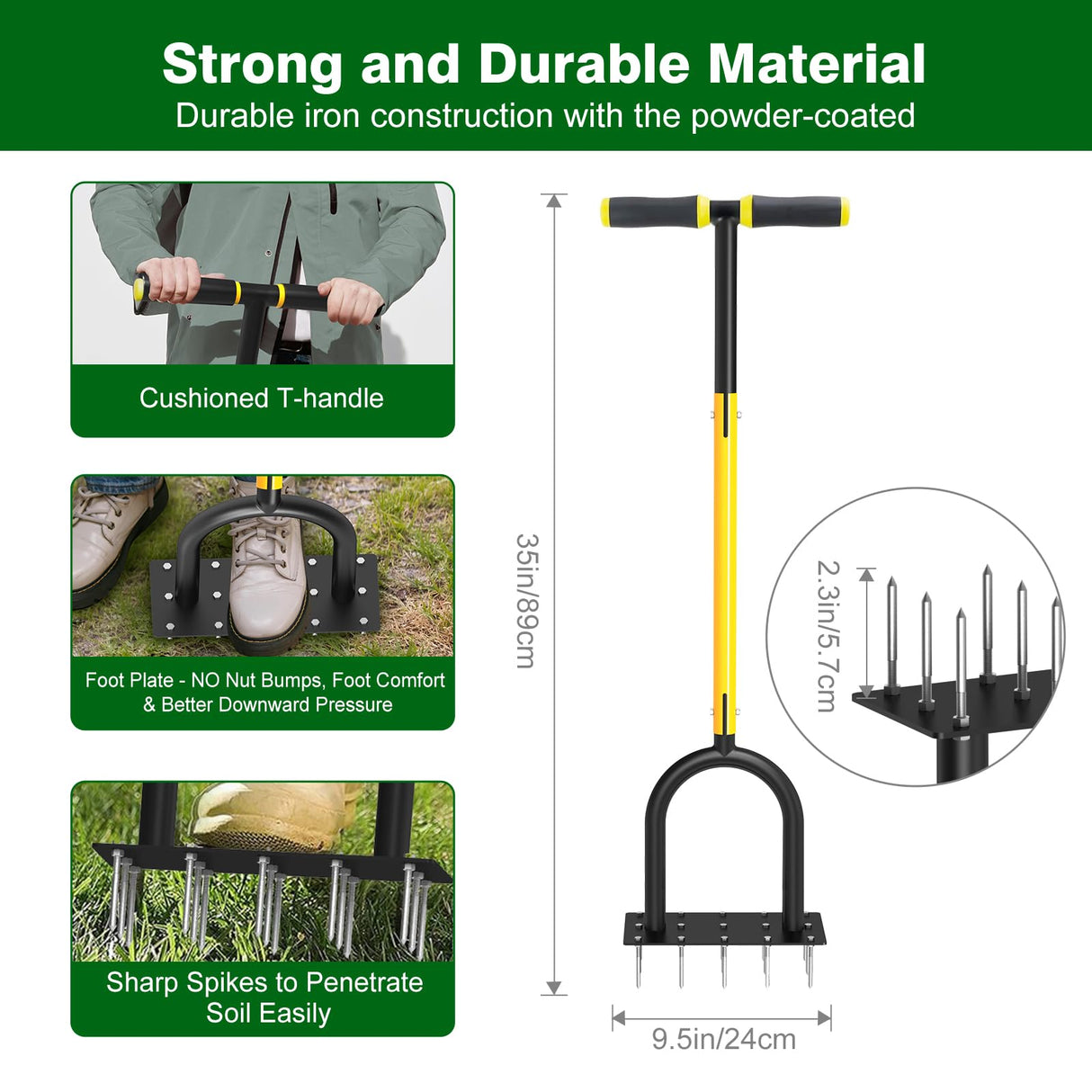 Coopvivi Lawn Aerator Tool - Grass & Soil Aerator for Lawn & Yard Care