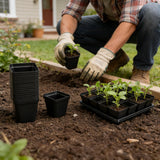 NNG 2.6 inch 100 Pcs Black Square Nursery Pots with 5 Pcs Plastic Seed Starting Trays,Plant Propagation Starter Kit Square Seed Starting Pots with Drain Holes