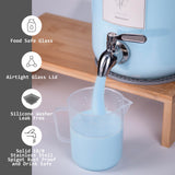 Large Liquid Laundry Detergent Dispenser with Spigots and Measuring Cups,108oz Leak-Proof Glass Fabric Softener,Reusable Glass Detergent Dispenser for Laundry Room Organizer and Storage(1)