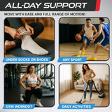 Sleeve Stars Ankle Brace for Women & Men, Ankle Wrap for Sprained Ankle, Compression Sleeve for Plantar Fasciitis Relief, Easy Customizable Support: w/Removable Strap (Single/L:12"-13"/Beige)