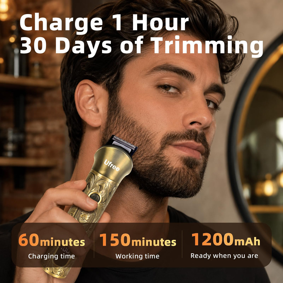 Ufree Professional Beard Trimmer for Men, Electric Shaver Razor, Men Gift