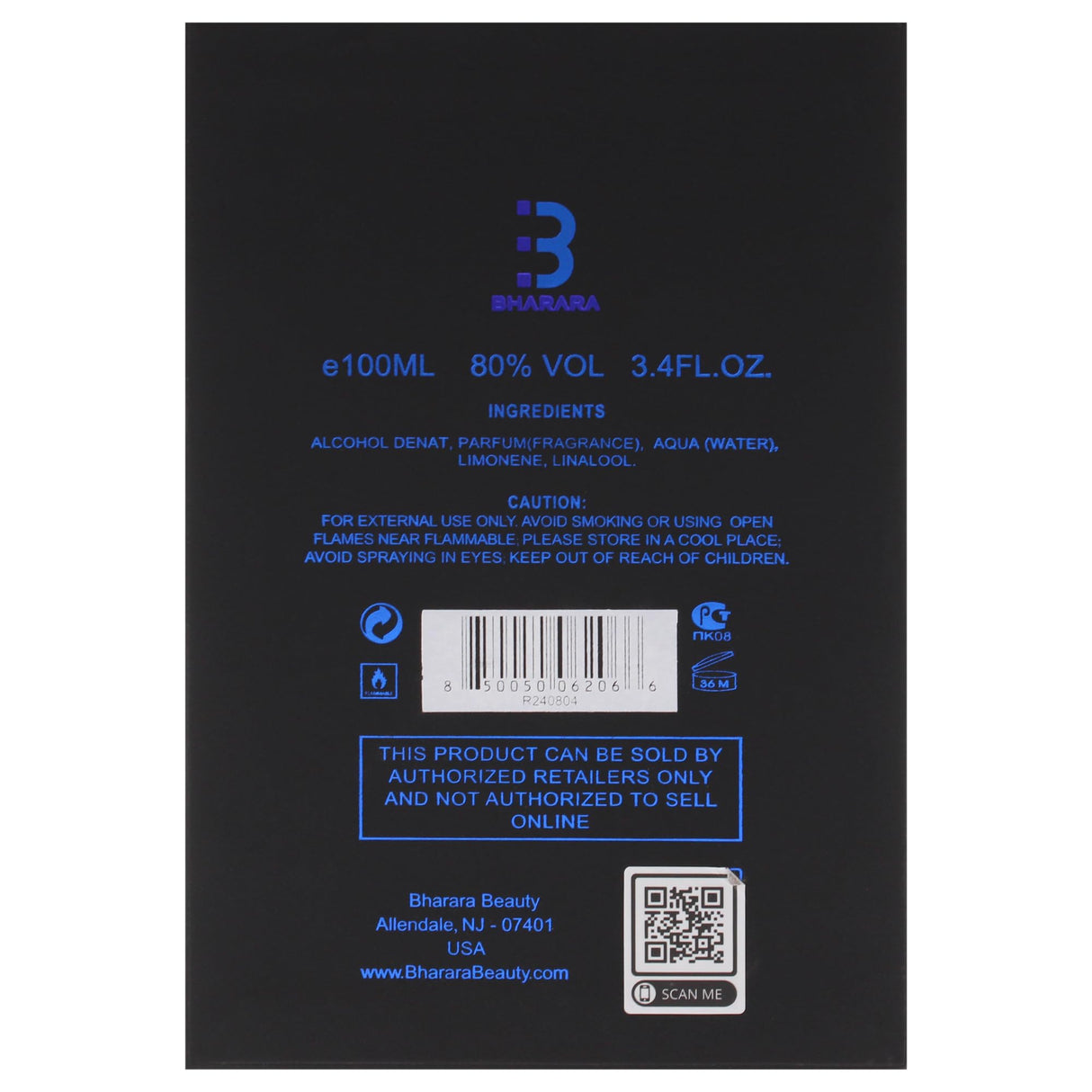 Bharara Double Bleu for Men - 3.4 oz EDP Spray