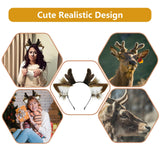 SIOTMERA Reindeer Antlers Headband, Realistic Deer Antlers Headbands Reindeer Ears Adults Christmas Party Birthday Makeup Cosplay, Reindeer Headband for Christmas Eve Costume Gift, Brown