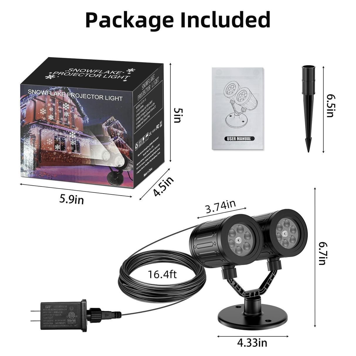 afzdby Christmas Snowflake Projector Lights Outdoor,Timer Setting Double Head Snowfall Led Lights Waterproof,Landscape Decorative Lighting Projection Lamp for Xmas Holiday Wedding Indoor Garden Patio