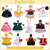 12 Set Porch Goose Outfits, Porch Goose Holiday Outfit, Spring Valentine's Day St. Patrick Easter Raincoat Summer 4th of July Halloween Fall Thanksgiving Snowman Christmas 23" Lawn Goose Clothes