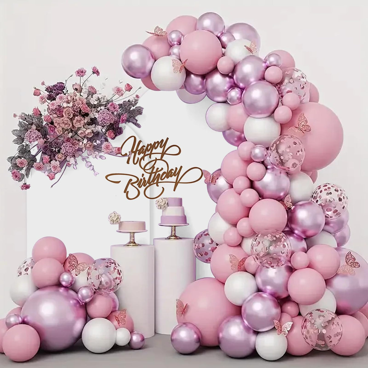 SuuWoee Wedding Arch Backdrop Stand Set of 2 With White Cover (7.2FT+6FT)