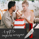 Funistree Anniversary Men Gifts for Him Husband, 8 inch Professional German Stainless Steel Chef Knife, Engraved Best Husband Ever Knife Gift, Christmas Anniversary Birthday Gifts for Men Husband