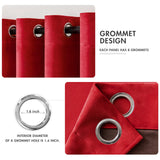 MIULEE Christmas Red Velvet Curtains Elegant Grommet Curtains Thermal Insulated Soundproof Room Darkening Curtains/Drapes for Classical Living Room Bedroom Theater Decor 52 x 84 Inch Set of 2