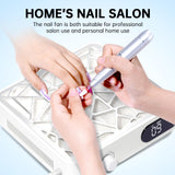CHRISTINE SHELLY Nail Dust Collector, Powerful Vacuum Fan Vent Dust Collector Extractor Dust Suction Machine for Acrylic Nails Polishing, Nail Salon, White