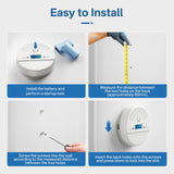 4-Pack, 2-in-1 Smoke and Carbon Monoxide Detector Combo, Battery Operated CO & Smoke Fire Alarm Carbon Monoxide Detectors with LCD Display for Home, Easy to Install