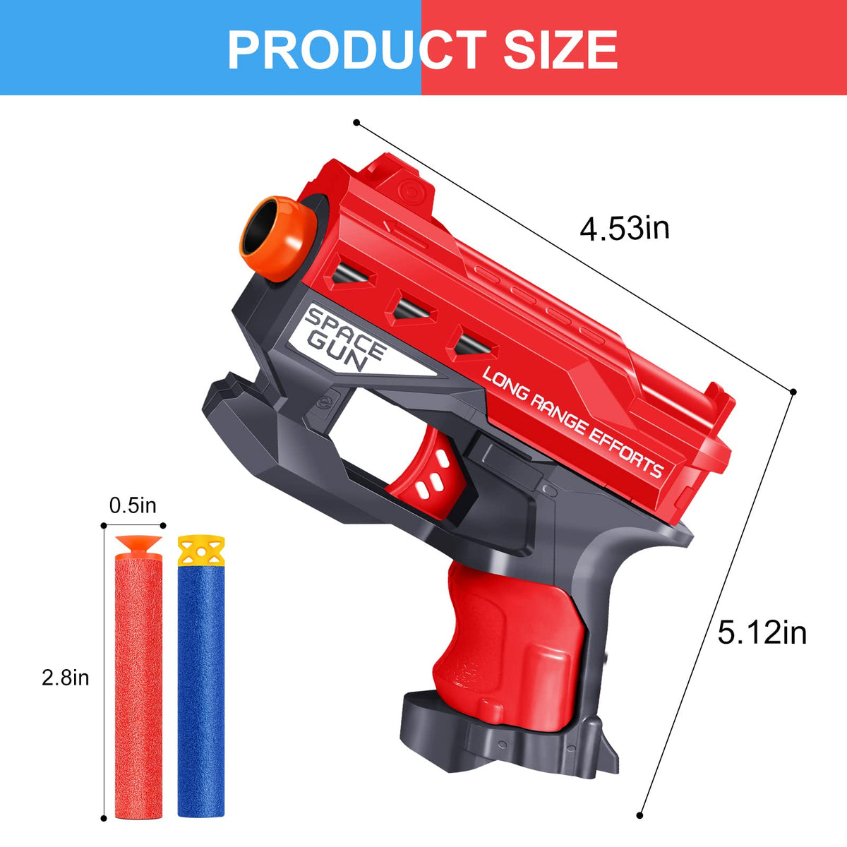 2 Pack Blaster Guns Boys Toy-with 60 Bullets &2 Wristbands, TiopLior Blaster Guns Toy Age for 4-9 Christmas Birthday Gifts &2 Safety Glasses/Face Masks for 6+ Year Old Kids Games Toys