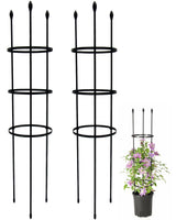 2-Pack Garden Trellis for Climbing Plants Outdoor Indoor, 47-Inch Adjustable Metal Trellis for Potted Plants, Tall Plant Support for Jasmine, Clematis and Other Climbing Flowers