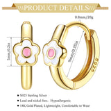 MILACOLATO 925 Sterling Silver Flower Hoop Earrings for Toddler Women, Pink