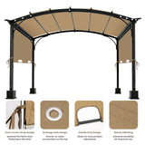 85"x 208" Universal Pergola Shade Cover, Garden Shade Replacement for 17x7.4 Ft Outdoor Pergola Structure, Patio Gazebo Canopy, Porch, Balcony Waterproof Top (Cover Only, Khaki)