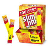 Slim Jim Smoked Jerky Meat Snack Sticks, Original Flavor, 0.28 oz., 100-ct