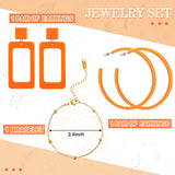 Jadive Orange 4 Pcs Purse Clear Women Acrylic Clutch Hand Bag Evening Retro Earring Bracelet Jewelry Set Neon Vintage Wedding Gift