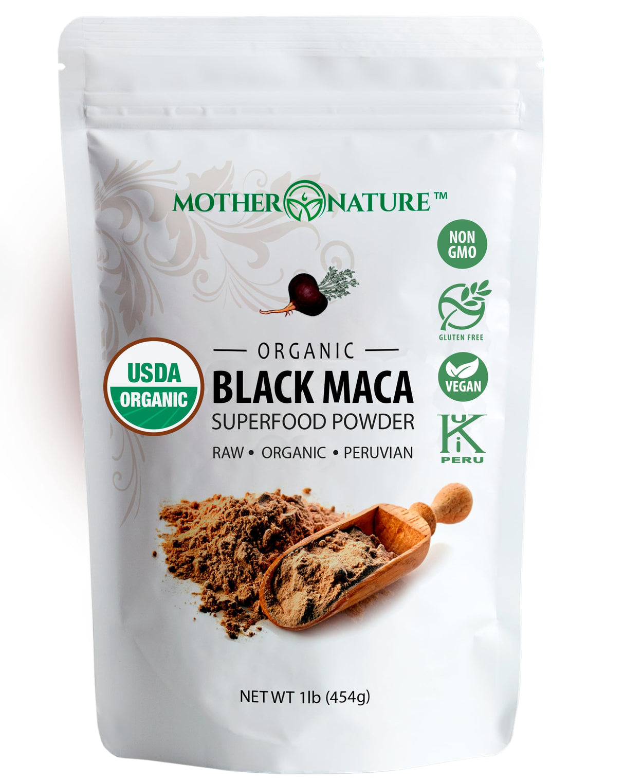 Organic, Raw Peruvian Black Maca Root Powder - Premium USDA Certified, Ideal for Men & Women, Boost Workouts, Enhance Muscle Recovery, Non-GMO, Vegan Superfood, 16 oz