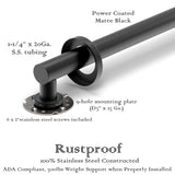 AquaChase ADA Compliant Grab Bar, 500lbs Weight Support for Bath Safety (12 inch, Matte Black)