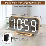 Peakeep Slim Digital Mirror Aesthetic Alarm Clock for Bedrooms Desk Decor