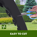 No Dig Landscape Edging 33FT, 4-Inch Plastic Edging, 100 Spikes & Hammer
