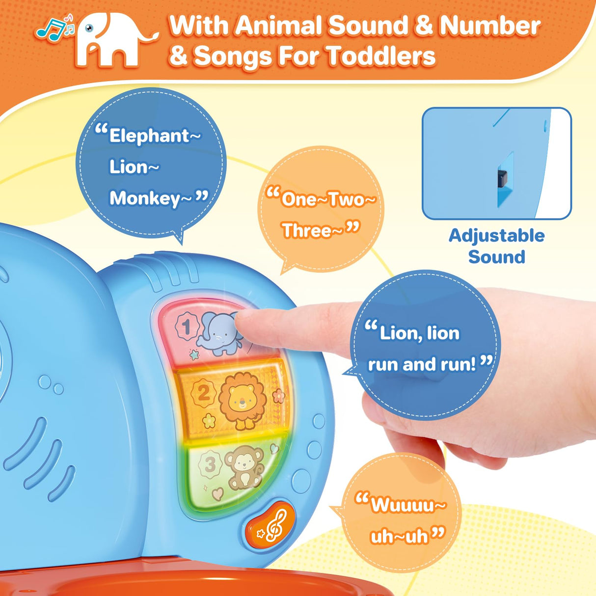 SpringFlower Toddler Basketball Hoop & Soccer Goal Activity Center Toys with Light & Music,Elephant Toddlers Musical Toys Gift, Baby & Toddlers Christmas Birthday Gift for 1 2 3 Year Old Boys & Girls