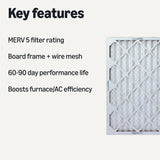 Amazon Basics MERV 5 AC Furnace Air Filter, 16x25x1 inches, 6-Pack (Actual size: 15.75" x 24.75" x 0.75")