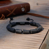 HASKARE Natural Stone Tourmaline Crystal Bracelets for Men, Protection Crystals Raw Black Tourmaline Beads Bracelet, Mens Energy Healing Bracelets for Anxiety, Handmade Bracelet Gifts for Men
