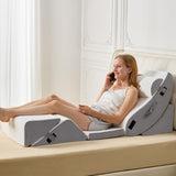 HABUTWAY 6Pcs Bed Wedge Pillow, Orthopedic Wedge Pillow for Sleeping with Memory Foam, Wedge Pillow for Back Pain Relief, Triangle Adjustable Support Pillow with Machine Washable Cover