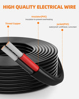 CONEPY 14 Gauge Wire, 14 AWG 2 Conductor Electrical Wire, Flexible/Oxygen-Free Tinned Copper/Stranded PVC 14/2 Cord for Automotive, Marine, LED Strips, Solar, RV, Lighting (30FT)