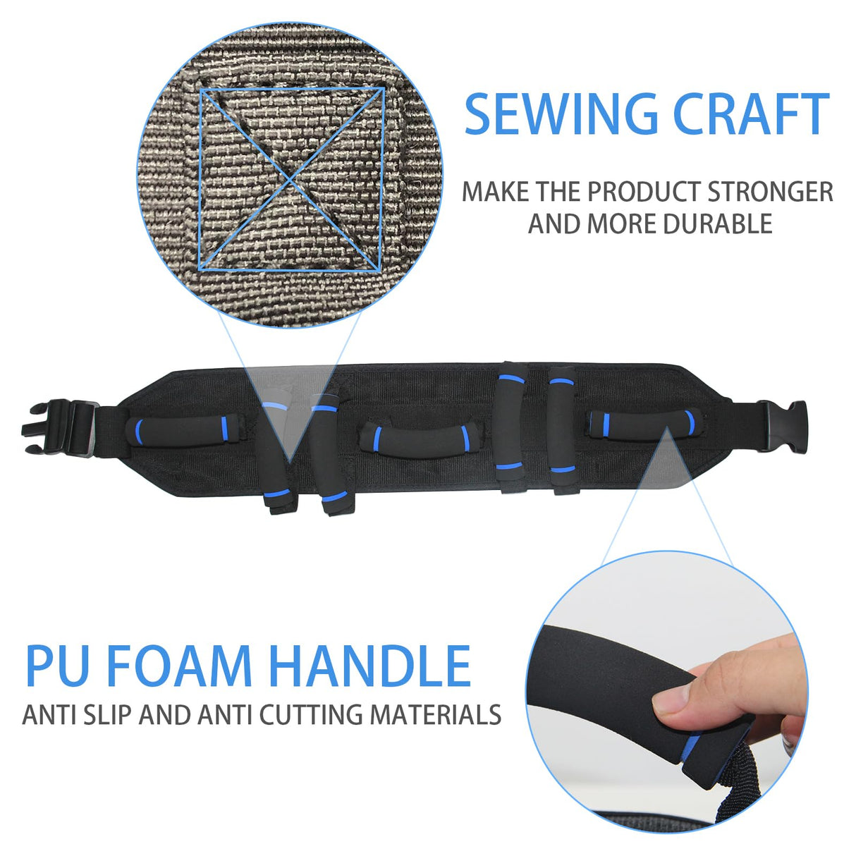Leetye Mei Gait Belts Transfer Belt for Seniors with 7 Handles, Gate Belt for Elderly Lift Belts Quick Release Buckle, Medical Nursing Safety Belt Patient Assist - Bariatric, Elderly, Physical Therapy