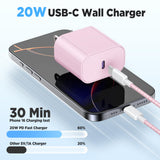 20W USB C Fast Charging for iPhone 18 Duo/17 Air/Pro/Pro Max,3Pack Colorful Mixed Charger Block with Braided Long USB C to C Cables (6/6/10ft) Compatible with iPhone 16/15 Pro/Plus/iPad Pro/Air/mini