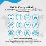 Ceptics 70W World International Travel Plug Adapter - Powerful GaN Tech with Pd & QC 3.0 Dual 3X USB-C Power - 2 USB Ports Wall Charger Type I C G A Outlets 110V 220V A/C - EU Euro US UK (70-KU)