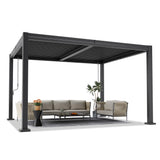 AirWire 10x12 FT Louvered Pergola Dark Gray