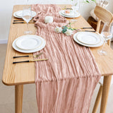 Wokceer Cheesecloth Table Runner Christmas 6Pack 10FT Dusty Pink Boho Gauze Fall Cheese Cloth Table Runner for Party Long Rustic Sheer Table Runners for Baby Bridal Shower Wedding Easter Table