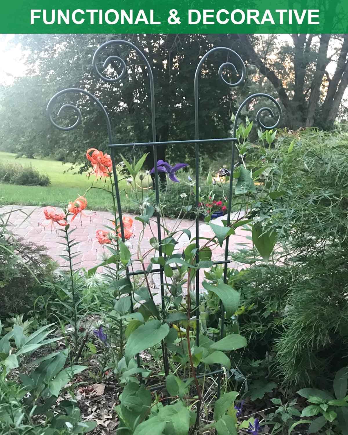 Mklsit 24" Metal Plant Trellis for Climbing Plants Support, 4 Pack