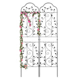 hogardeck Metal 84 * 19 Garden Trellis 2-Packs for Climbing Plants Flowers Vegetables Planting Arched Outdoor Decoration for Courtyards Lawns Gardens