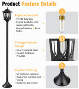 Joyoowild 63" Solar Lamp Post Light 2 Pack, Solar Light Posts for Outside Waterproof, Outdoor Lamps for Patio, Backyard, Front Porch Decor, Warm White, Replaceable Bulb